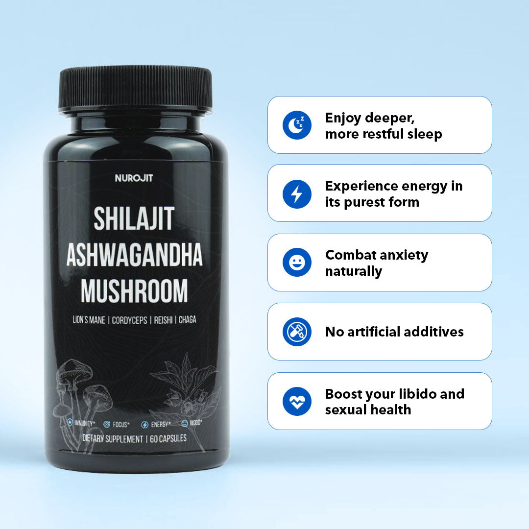 6 in 1 Ashwagandha Shilajit Mushroom Capsules