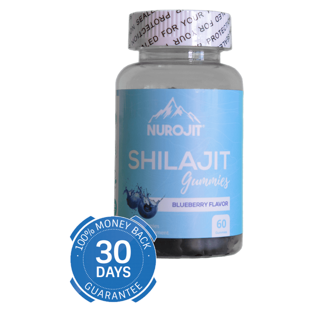 Blueberry Shilajit 60 Vegan Gummies NuroJit