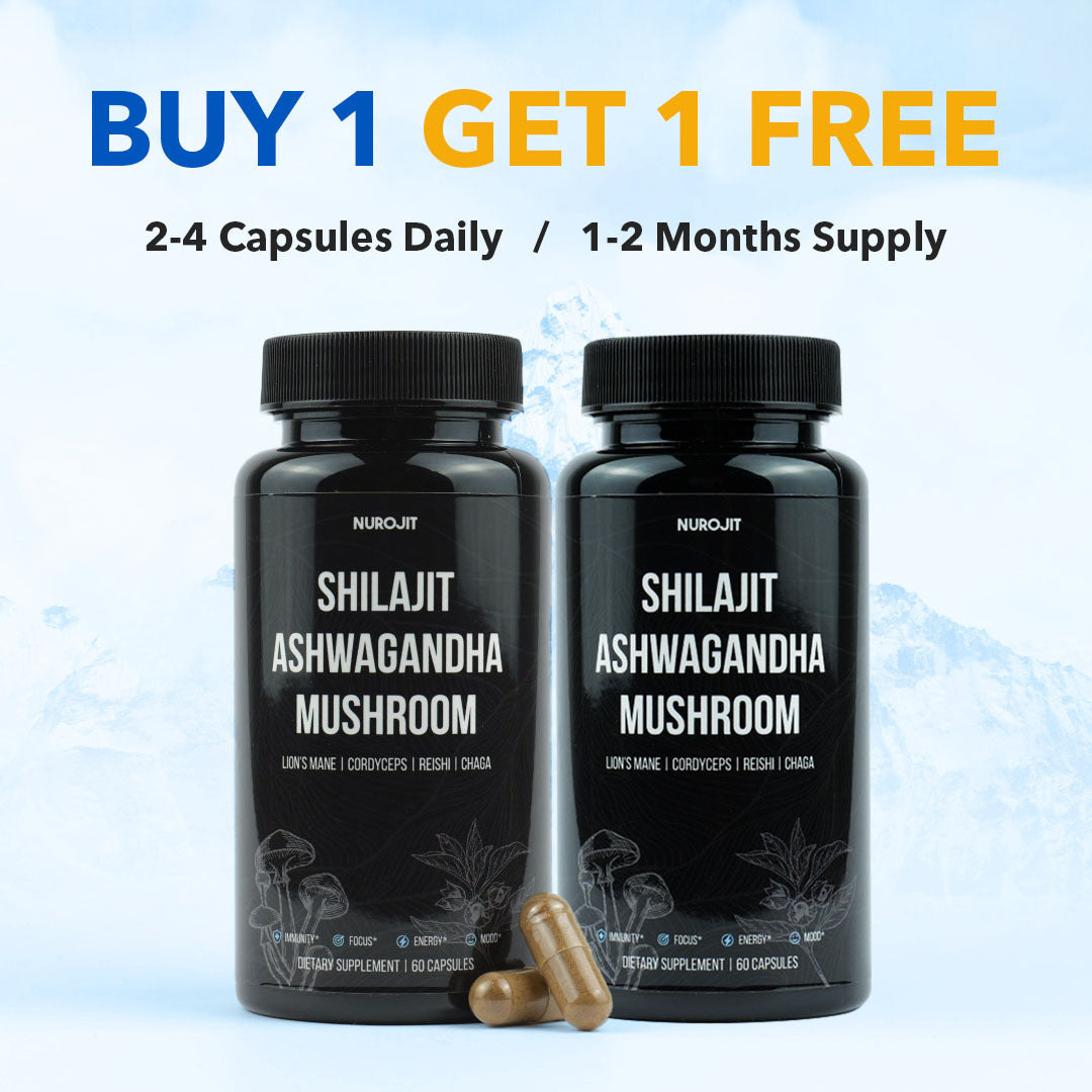 6 in 1 Ashwagandha Shilajit Mushroom Capsules - NuroJit